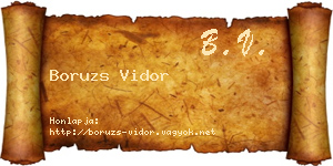 Boruzs Vidor névjegykártya